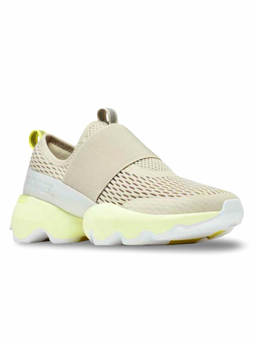 SOREL Kinetic Impact Strap Sneaker, Beige with Lemon Accent